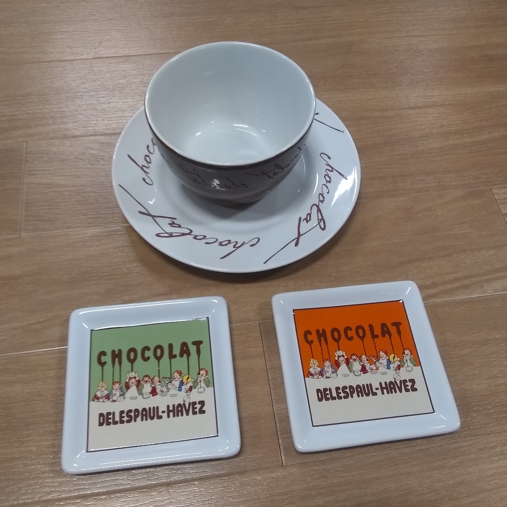 Beautiful chocolate plate bowl set